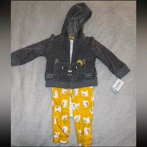 NWT Carter's Cat Hoodie Set Size 12M